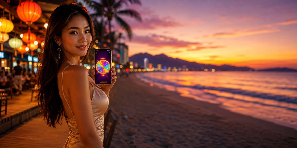 Bàn roulette sáng đèn tại chợ đêm Đà Nẵng – không khí sôi động