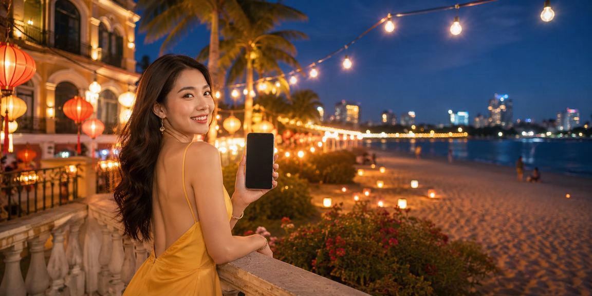 Người chơi baccarat tại Thành phố Hồ Chí Minh với đèn lồng rực rỡ về đêm