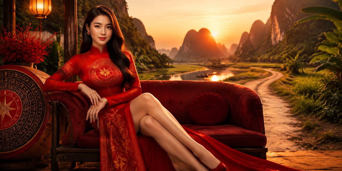 Người phụ nữ mặc áo dài tại Ninh Bình đăng ký tài khoản và nhận thưởng trực tuyến